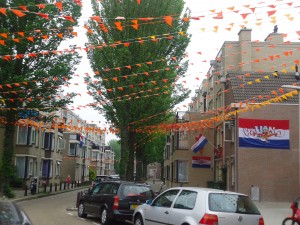 Dutch neighborhood decorated for Euro 2012 on www.adventuresinexpatland.com